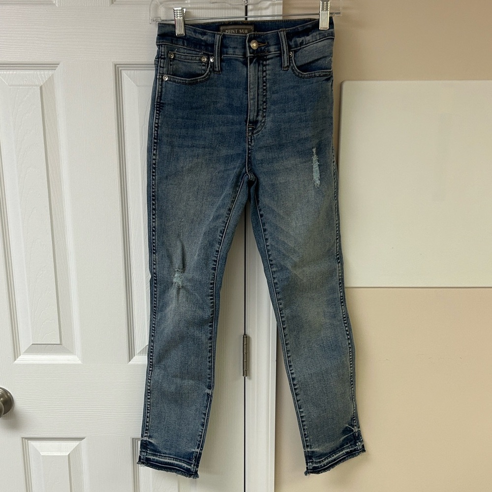 J.Crew Point Sur Straight Leg Ankle Jeans With Slight Distressing